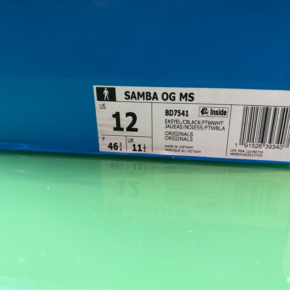 NWT Adidas Samba OG MS in pale Yellow and Black - Picture 5 of 5